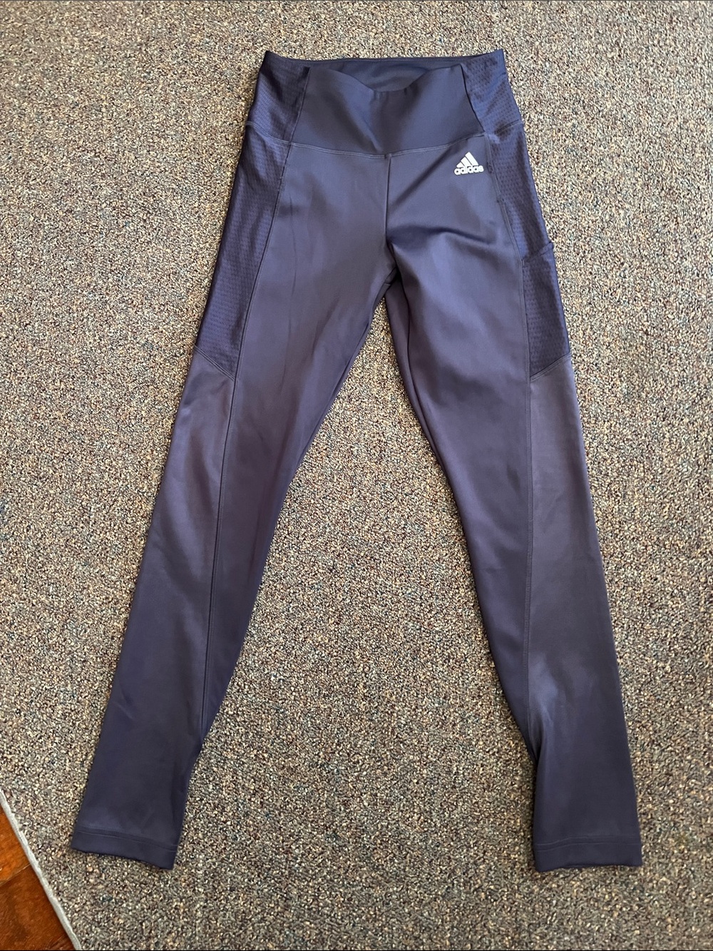 adidas Dark Blue High-Waist Athletic Leggings